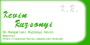 kevin ruzsonyi business card